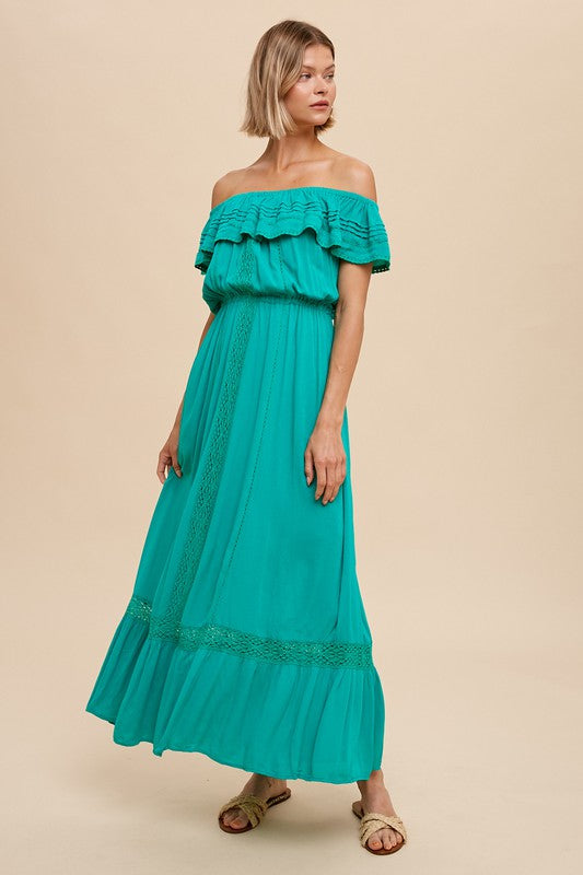 knee length dresses for ladies Lace Detailed Maxi Dress Medium