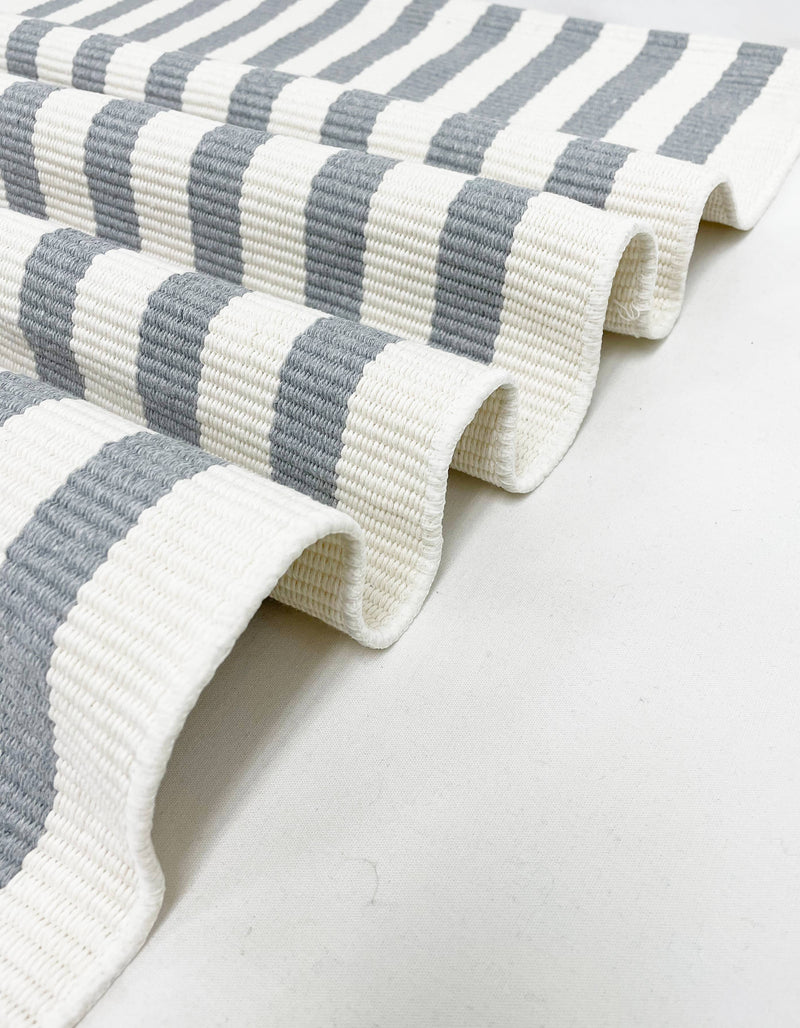 Woven Cotton Blend Classic Striped Area Rug