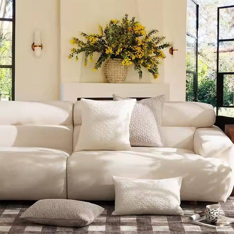 Brown Textured Bouclé-Style 12"x20" Throw Pillow