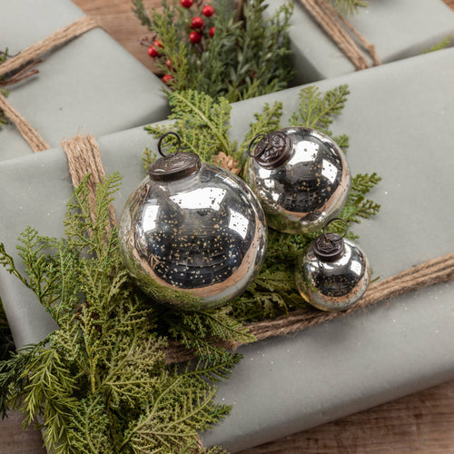 4" SILVER KUGEL ORNAMENT