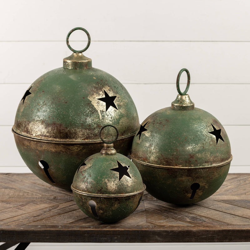 8.5" GREEN STAR SLEIGH BELL