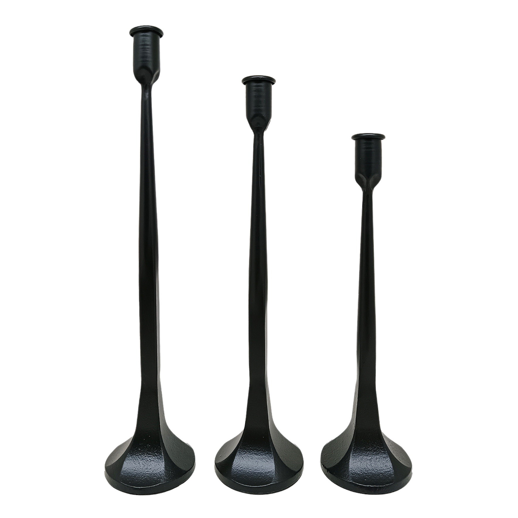 Cast Iron Taper Candle Holders, Set of 3 - Home Decor
