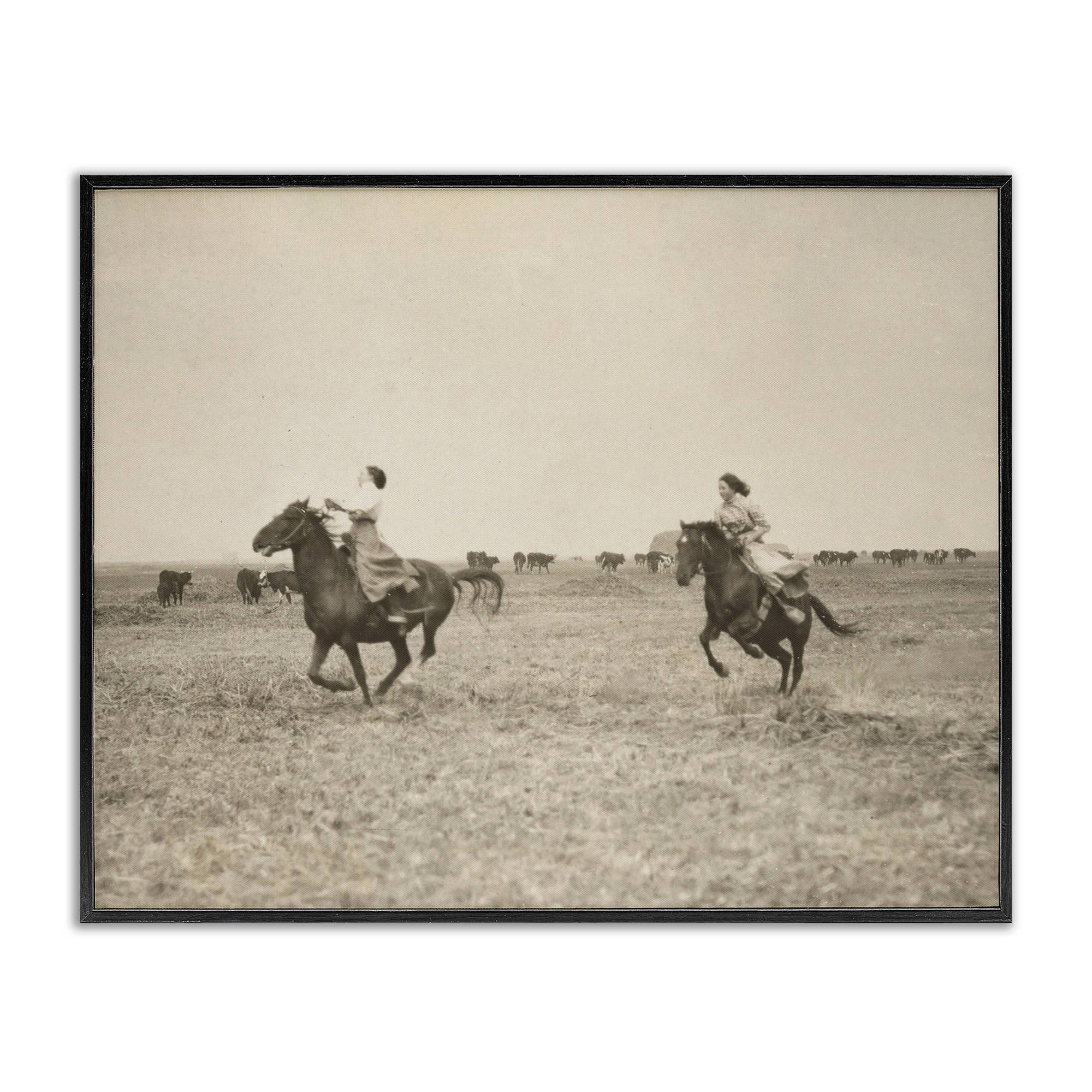 Riding through the West Framed Print