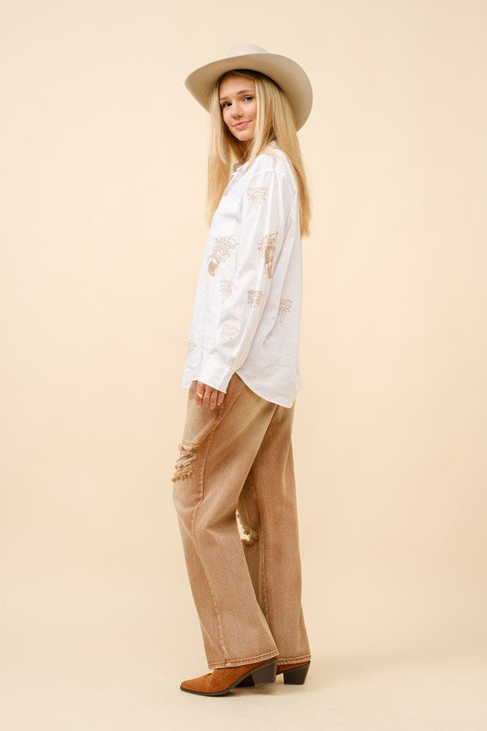 Be a Legend Western Embroidered Blouse