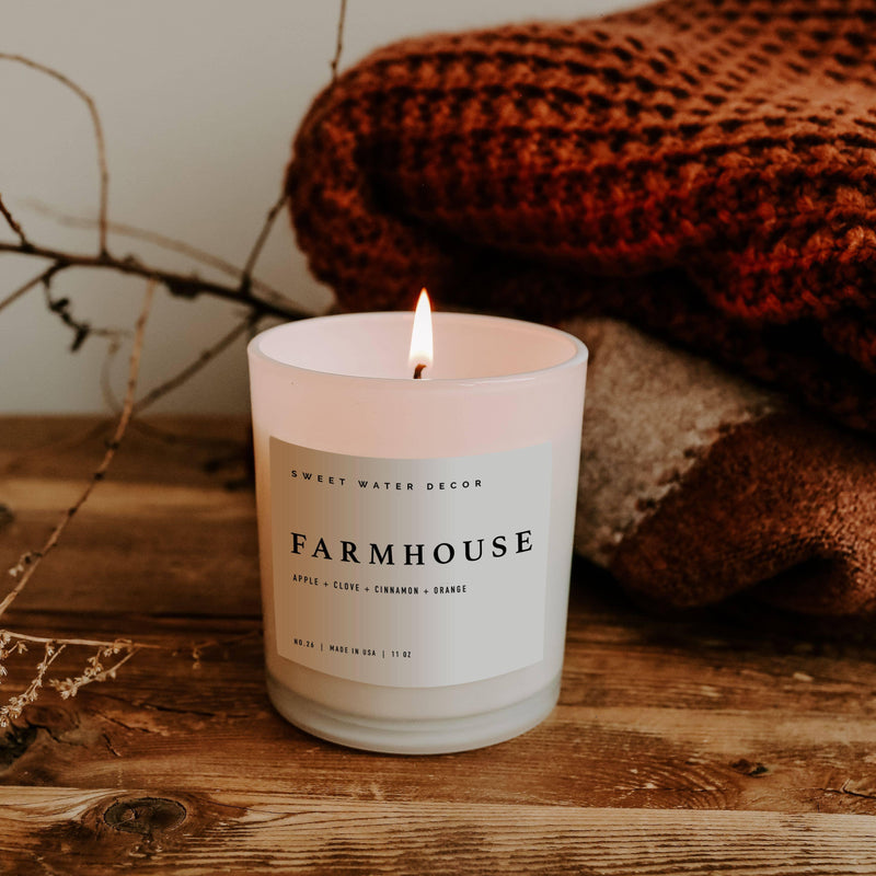 Farmhouse 11 oz Soy Candle - Fall Home Decor & Gifts - Mae It Be Home
