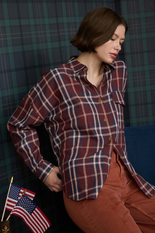 Classic Plaid Button-Up Shirt