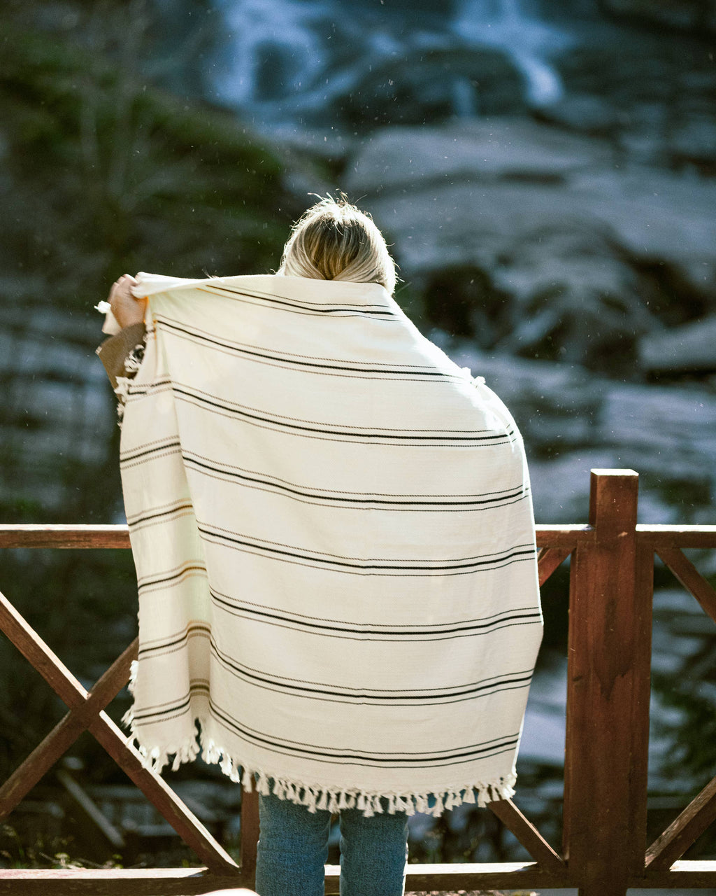 100% Cotton Black Throw Blanket