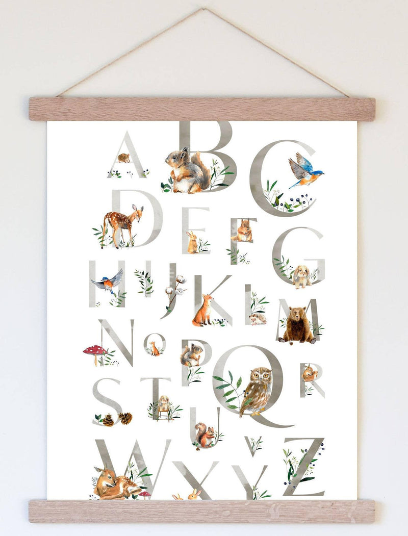 Woodsy Letters | Vintage Canvas Nursery Art | Made in USA - Mae It Be Home