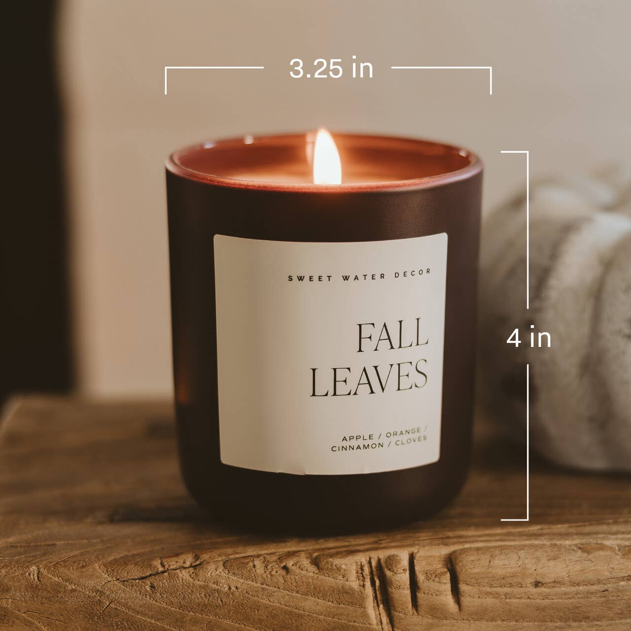 Driftwood and Mahogany 15 oz Soy Candle, Matte Jar
