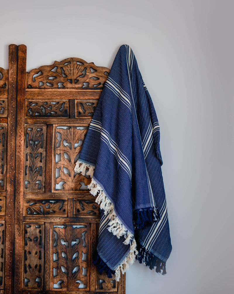 100% Cotton Black Throw Blanket