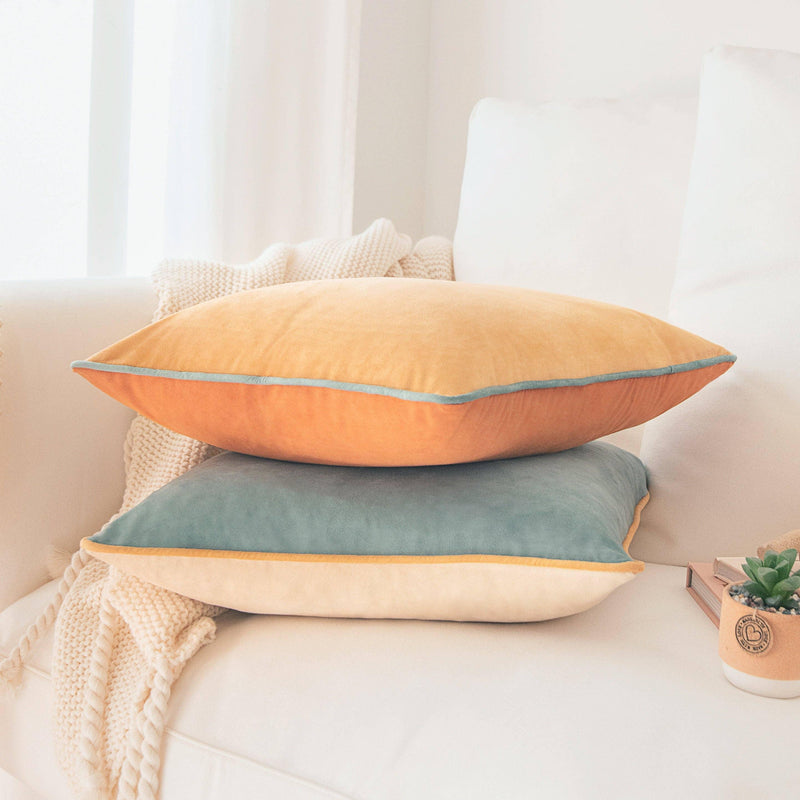 Monteverde Pillows with Insert- Orange/Teal - 24" x 24" - Mae It Be Home