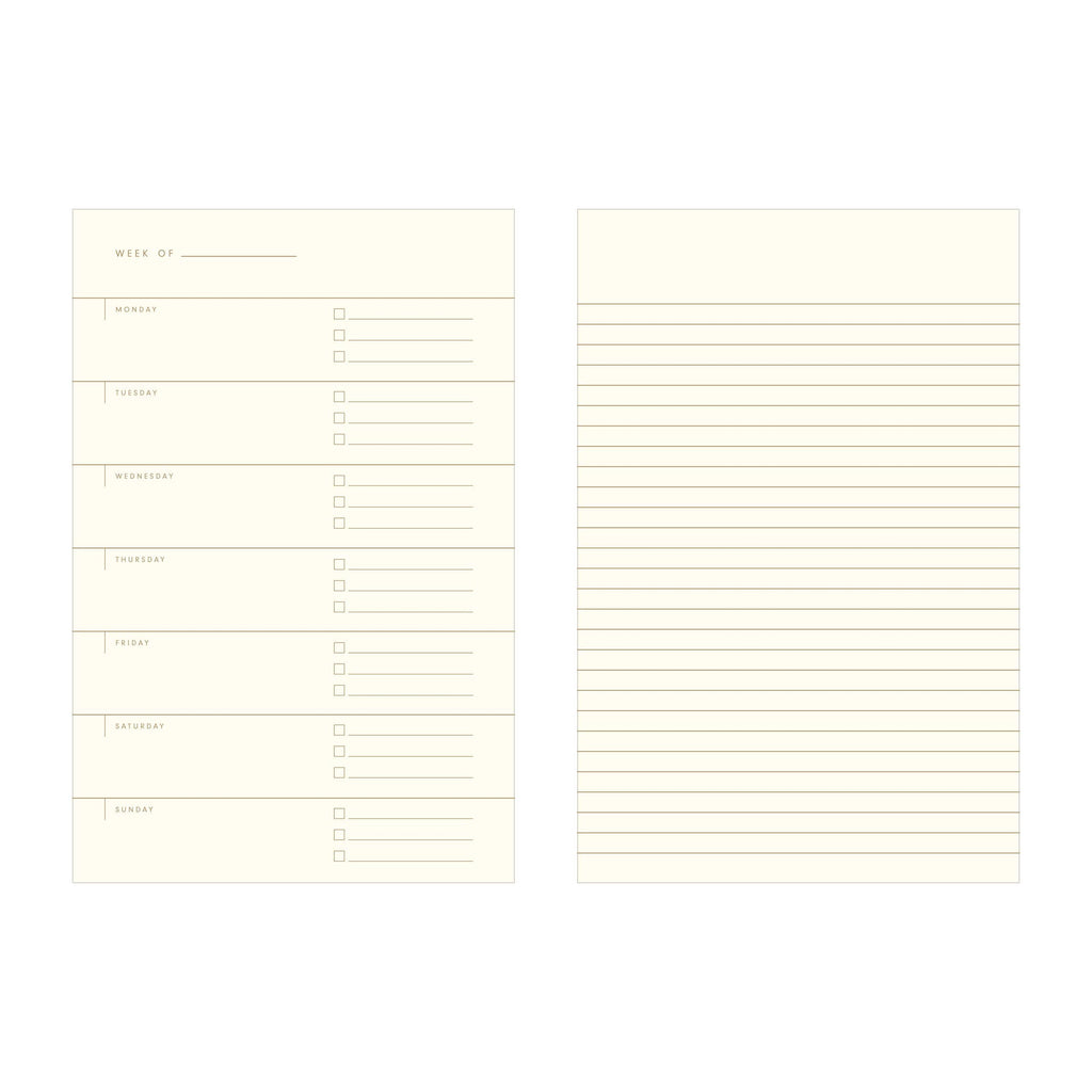 Grid Undated Weekly Planner Journal