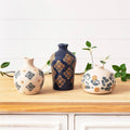 Blue Floral Motif Vases