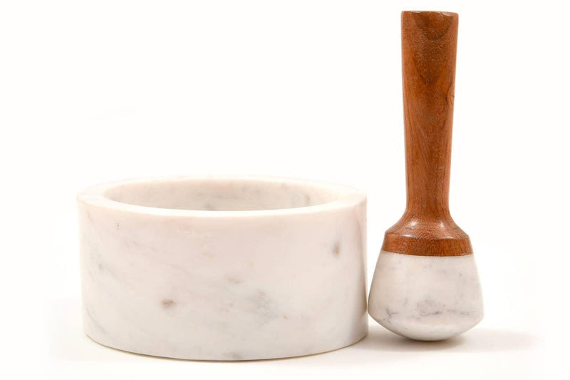 White Marble Mortar & Pestle - Mae It Be Home