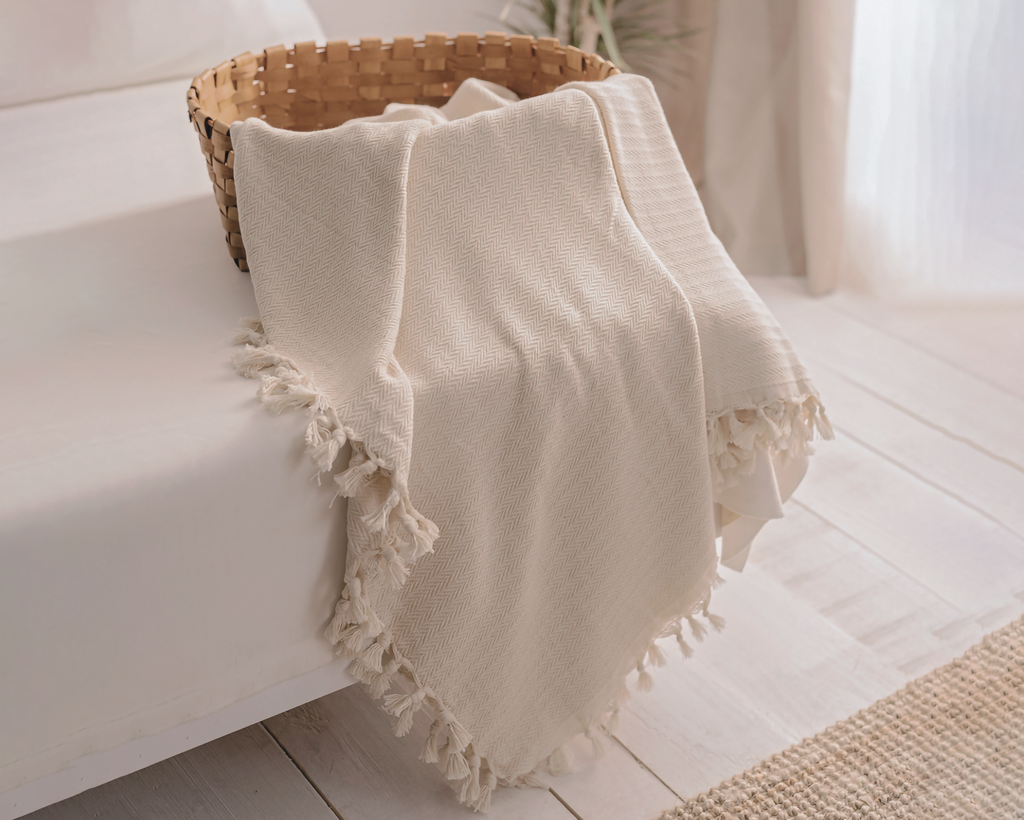 100% Cotton Black Throw Blanket