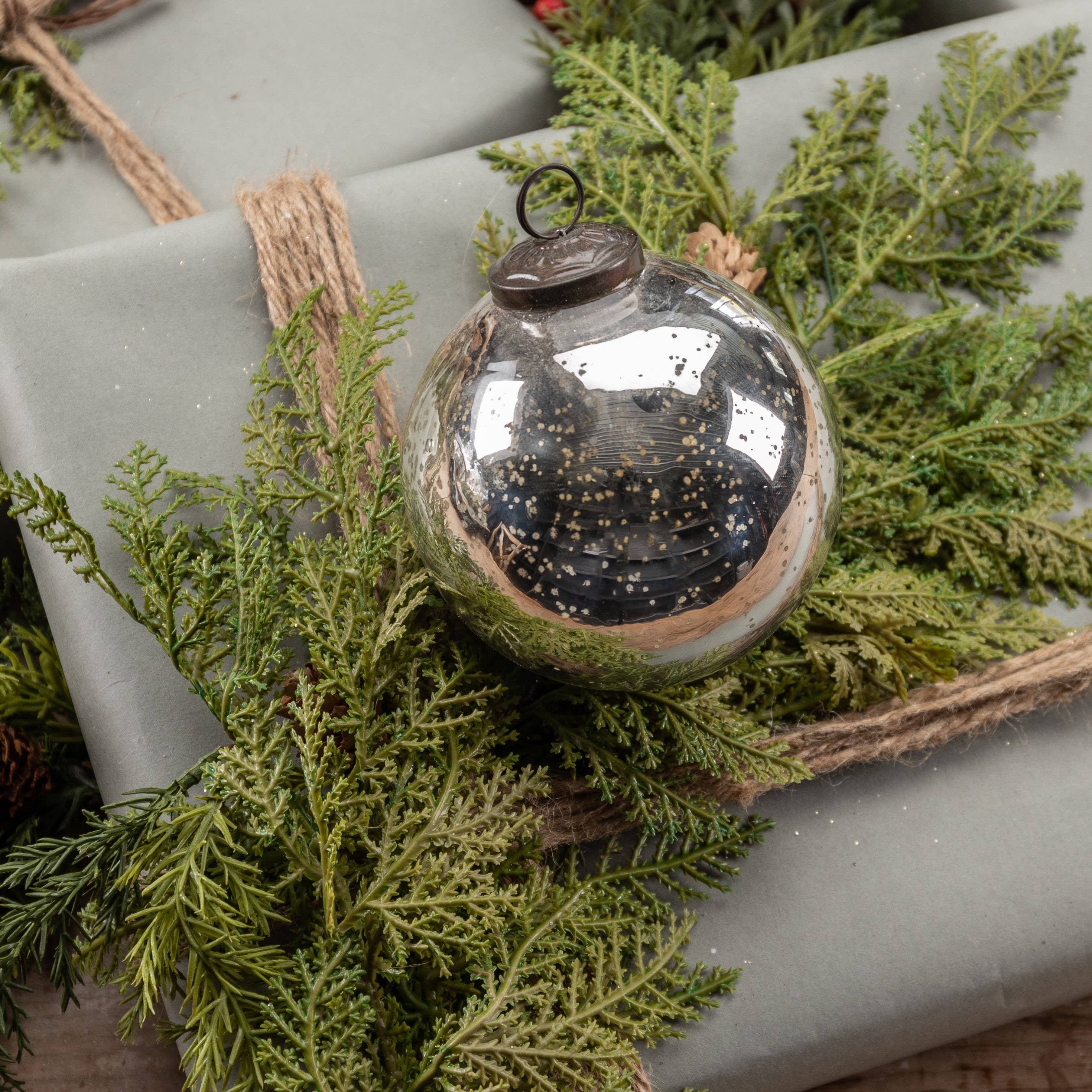 4" SILVER KUGEL ORNAMENT