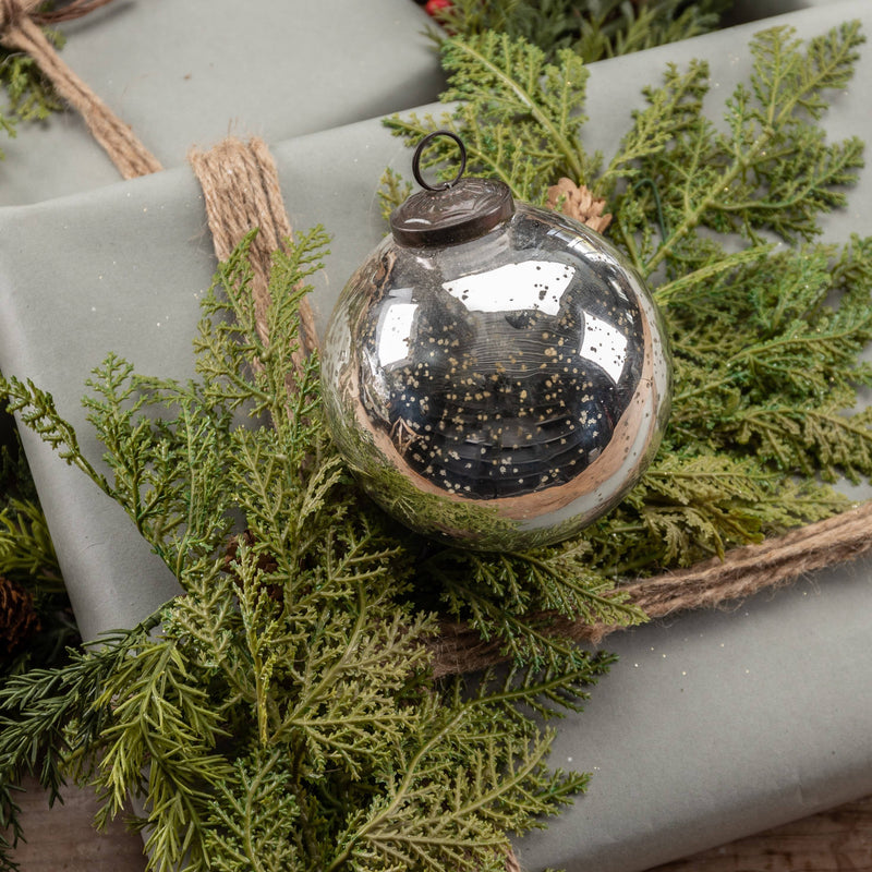 4" SILVER KUGEL ORNAMENT