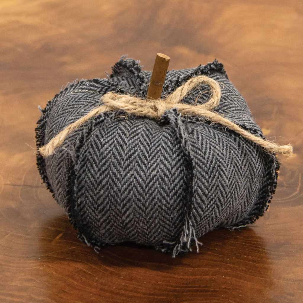 Dark Gray Chevron Pumpkin, Small