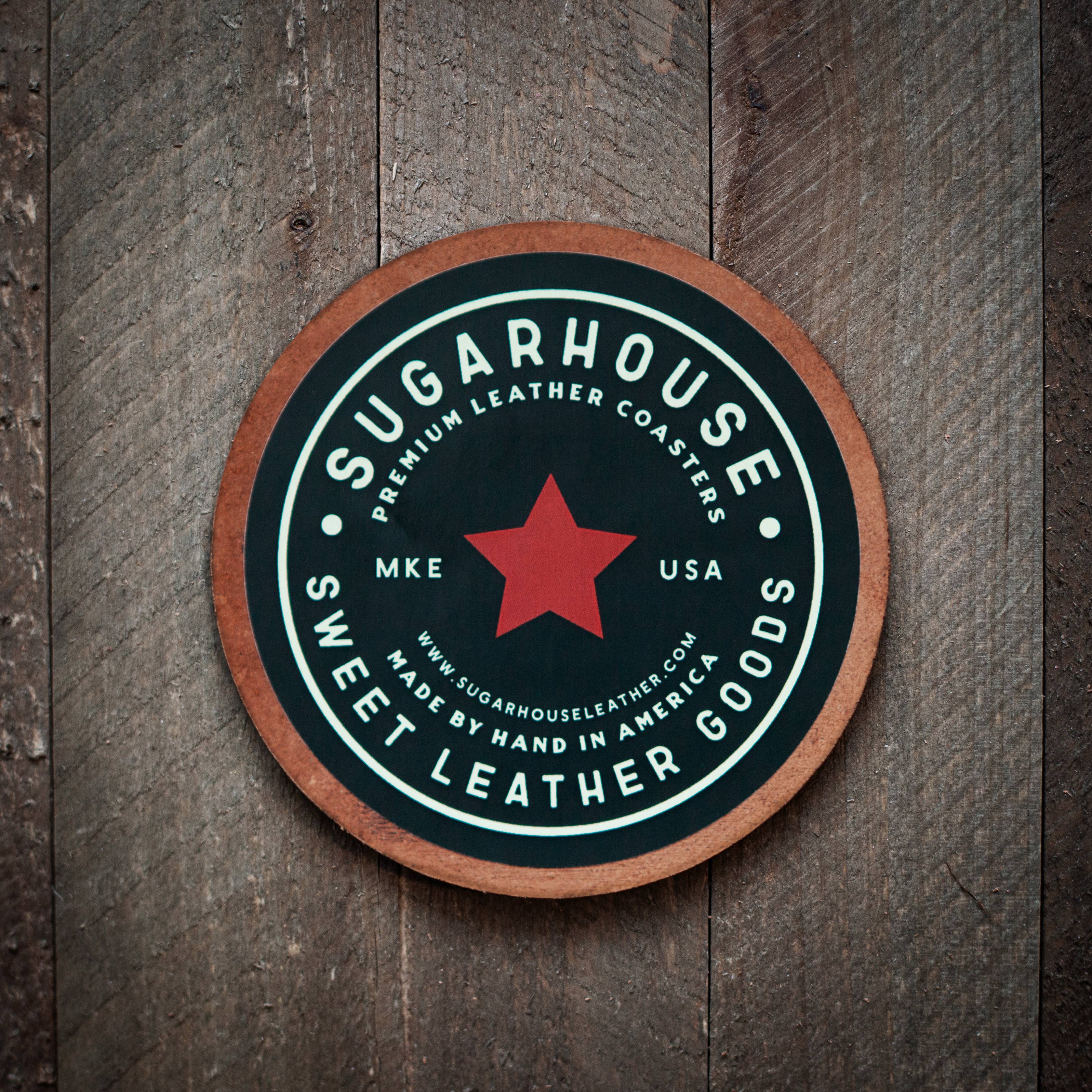 America 250th Anniversary Flag Leather Coaster