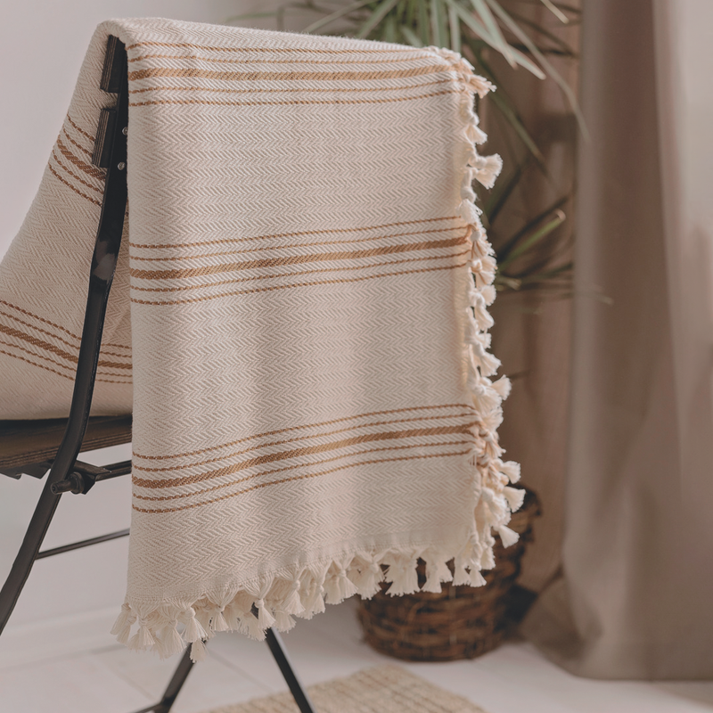 100% Cotton Black Throw Blanket