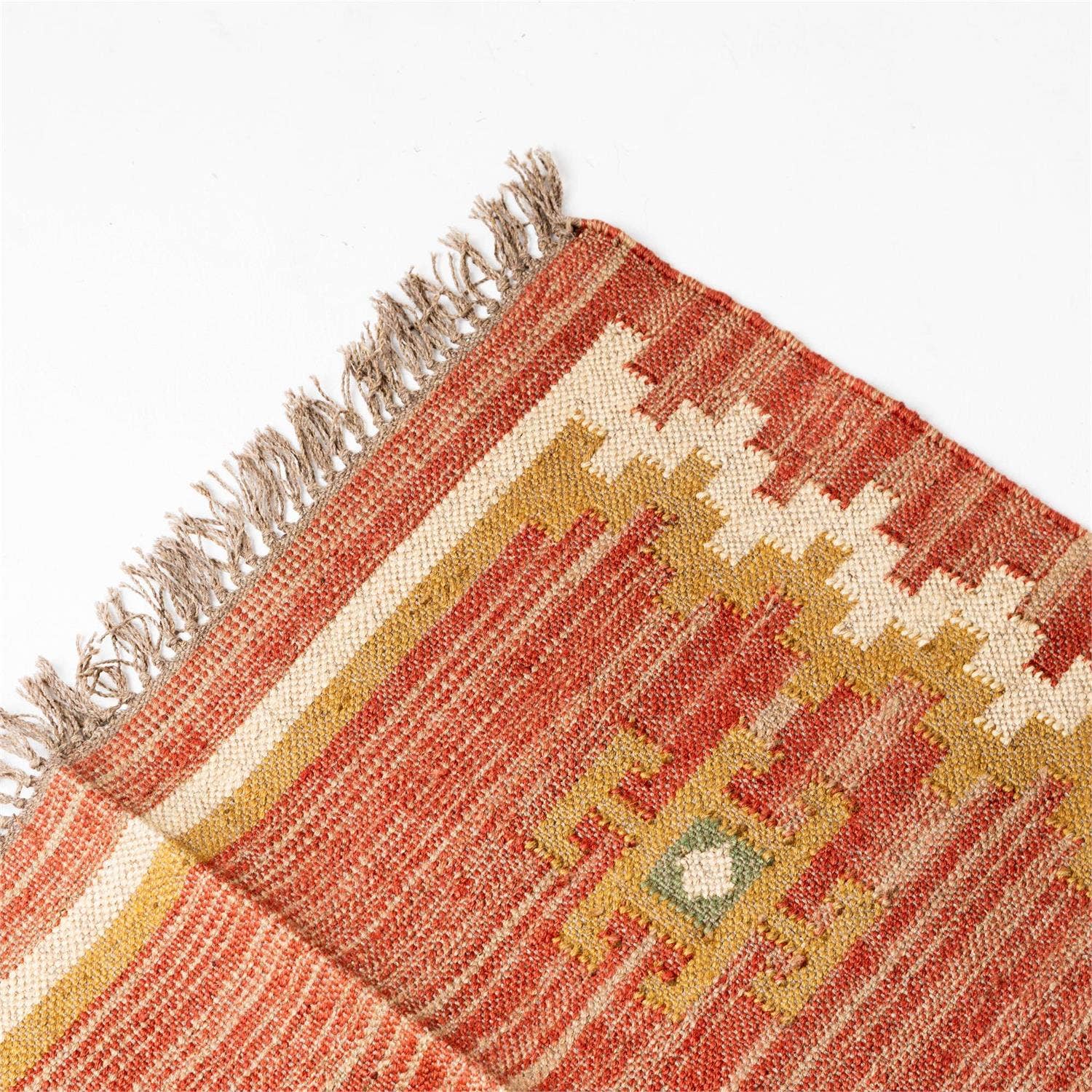 Kilim Dhurrie Rug Jute, Wool, 3' X 5'