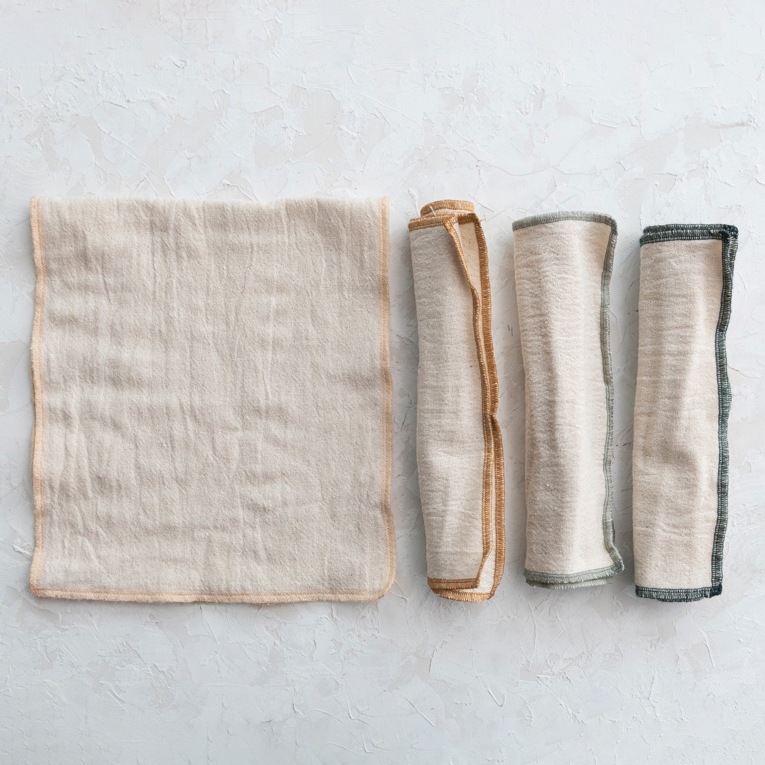 Cotton Double Cloth Burp Cloth with Constrasting Edge