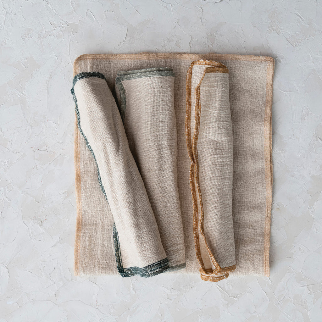 Cotton Double Cloth Burp Cloth with Constrasting Edge