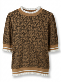 Leopard Print Ribbed Knit Top