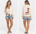 "YeeHaw!" Shawl Collar Cowboy Boots Sweater Cardigan