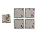 Set of Four Woven Cotton & Linen Cocktail Napkins