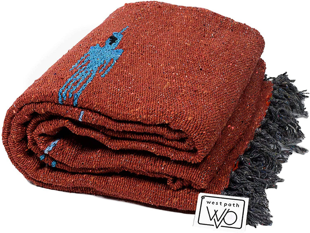 Rust Red Baja Thunderbird Mexican Blanket