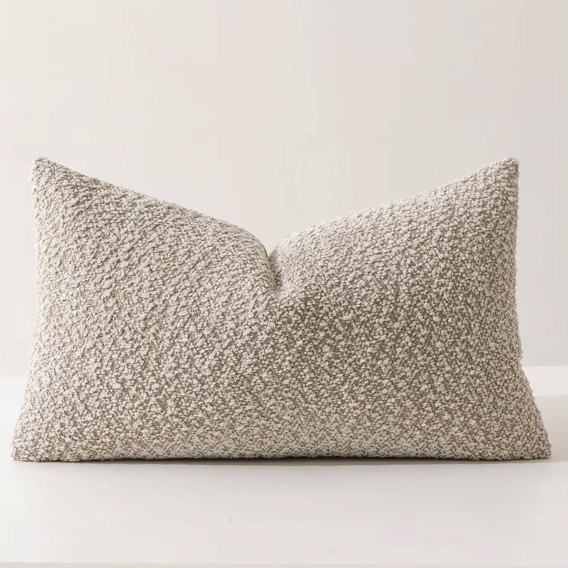 Brown Textured Bouclé-Style 12"x20" Throw Pillow