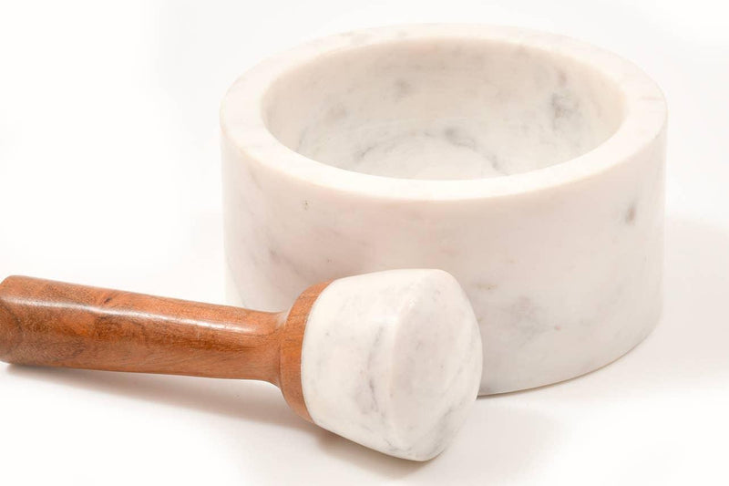 White Marble Mortar & Pestle - Mae It Be Home