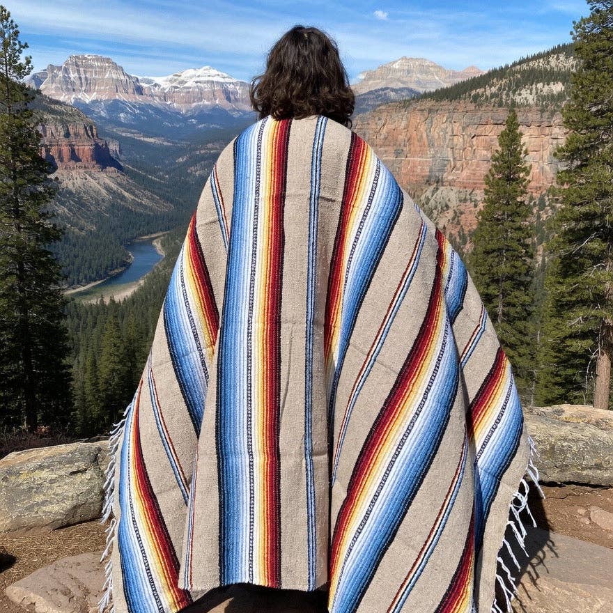 Authentic Mexican Blanket - Mojave Sunset | Sarape Throw
