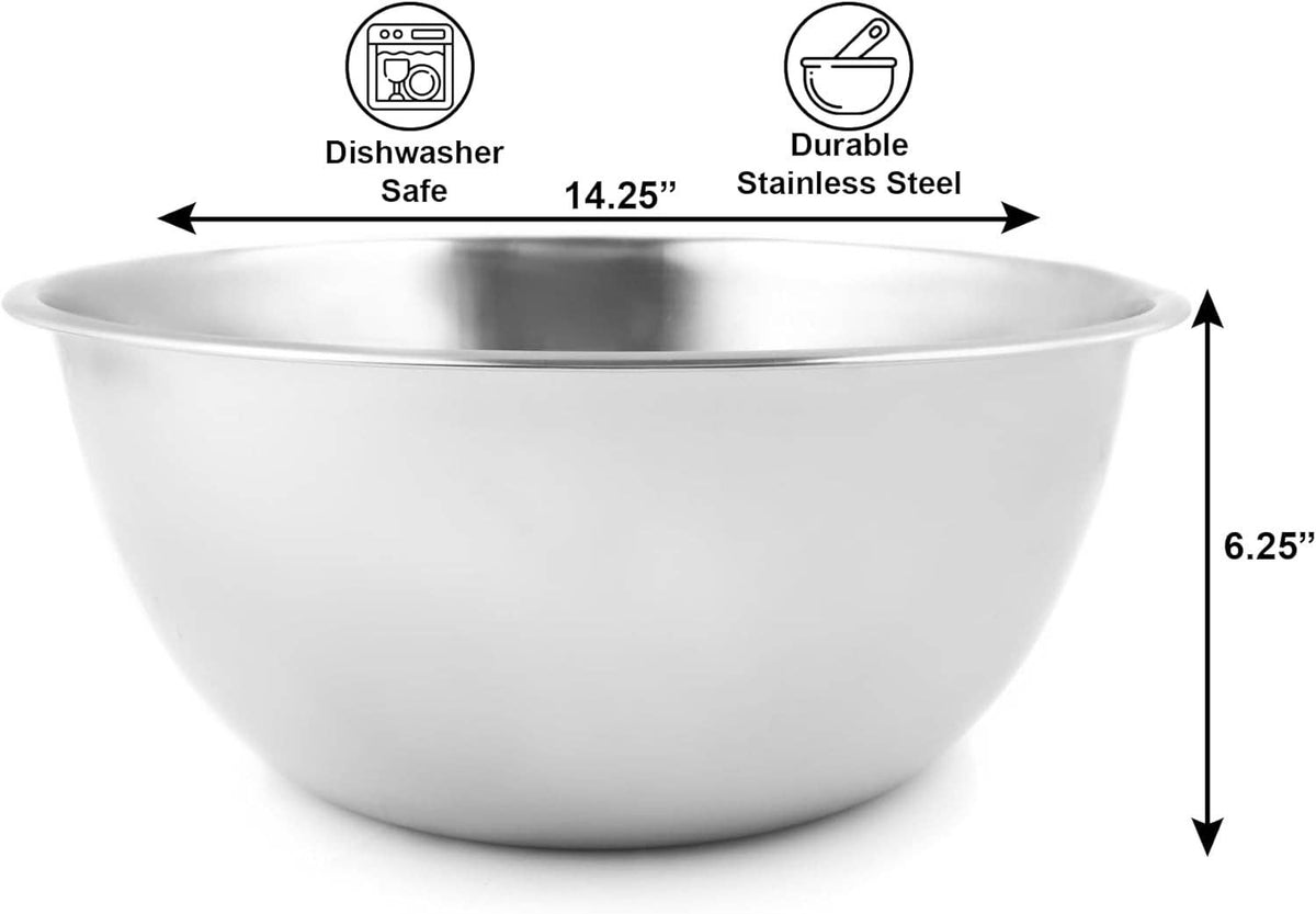 Fox Run Large Stainless Steel Mixing Bowl, 10.75-Quart