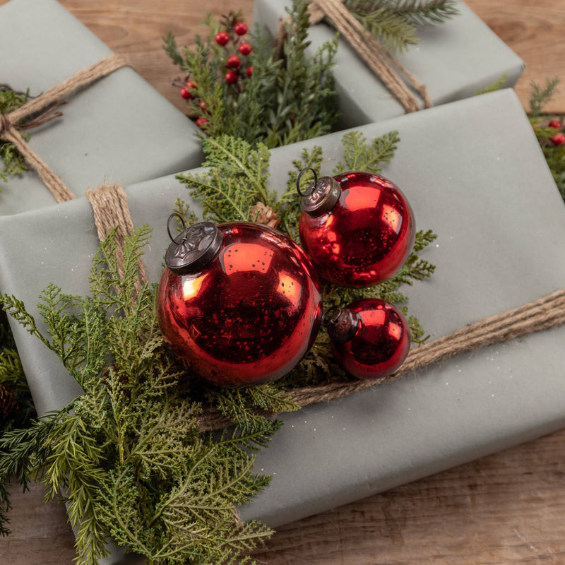 4" RED KUGEL ORNAMENT