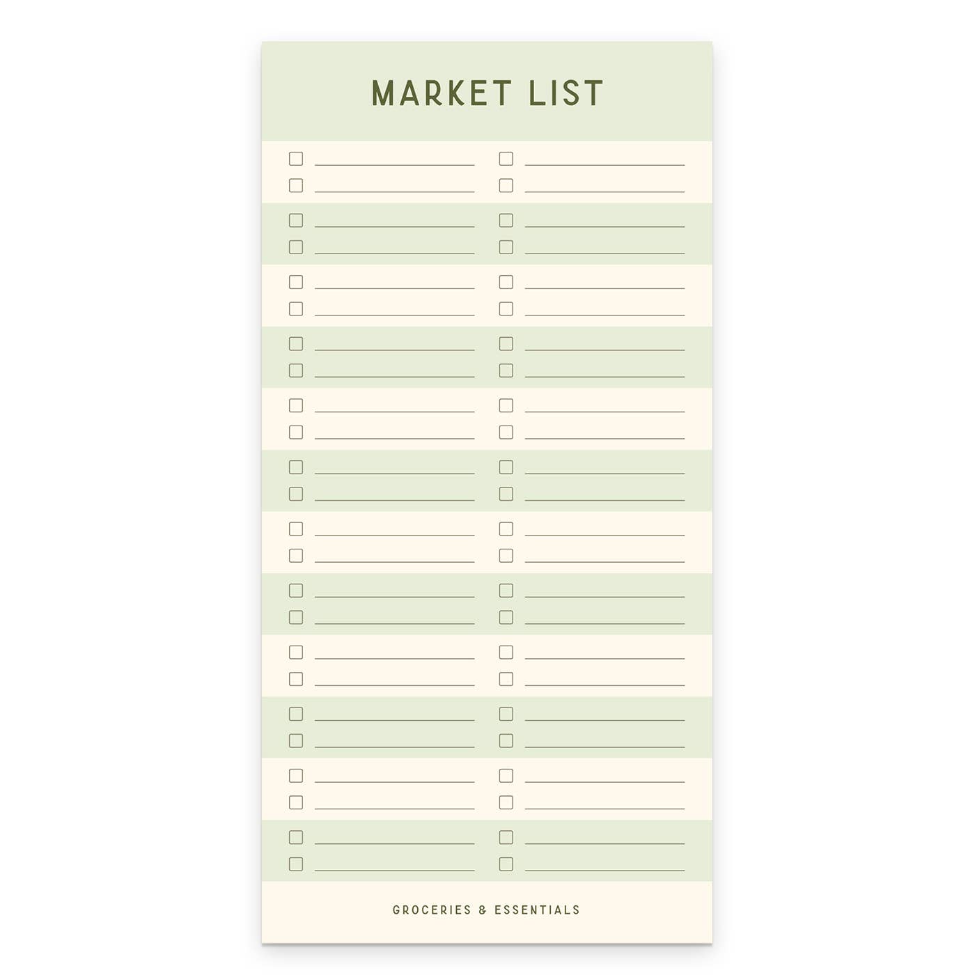 Striped Market List Notepad: Seaglass