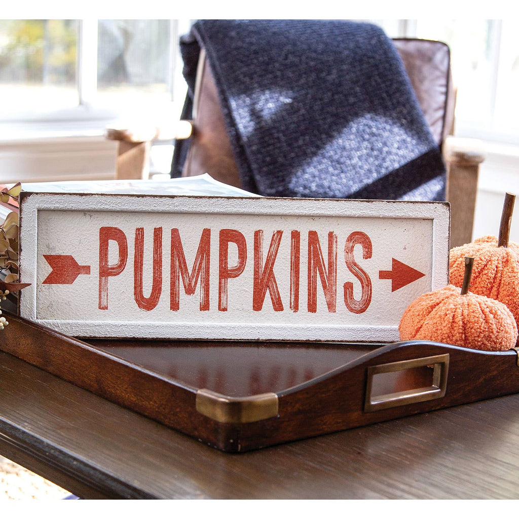 Pumpkins Arrow Rustic Metal Sign