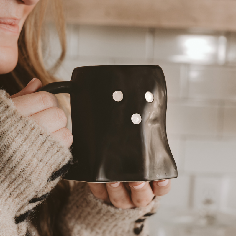 *NEW* Black Ghost Coffee Mug - Halloween & Fall Decor