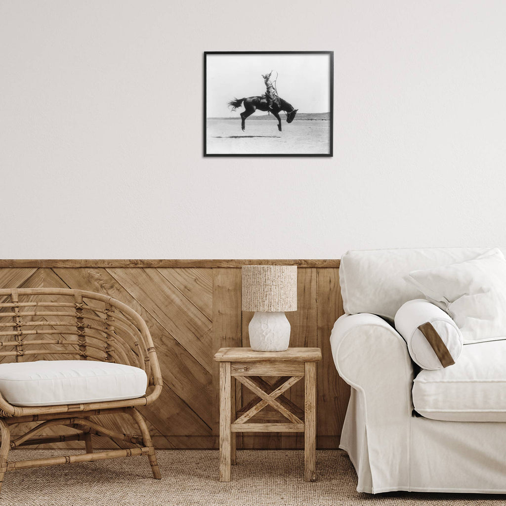 Galloping Rodeo Cowgirl Framed Art