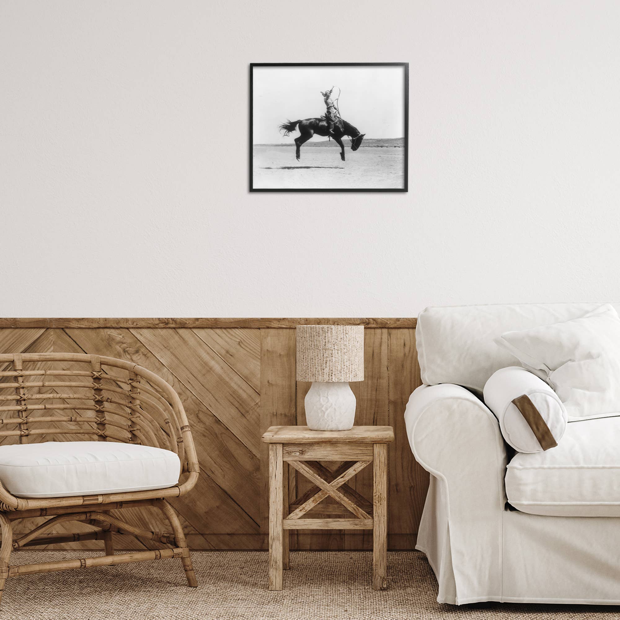 Galloping Rodeo Cowgirl Framed Art