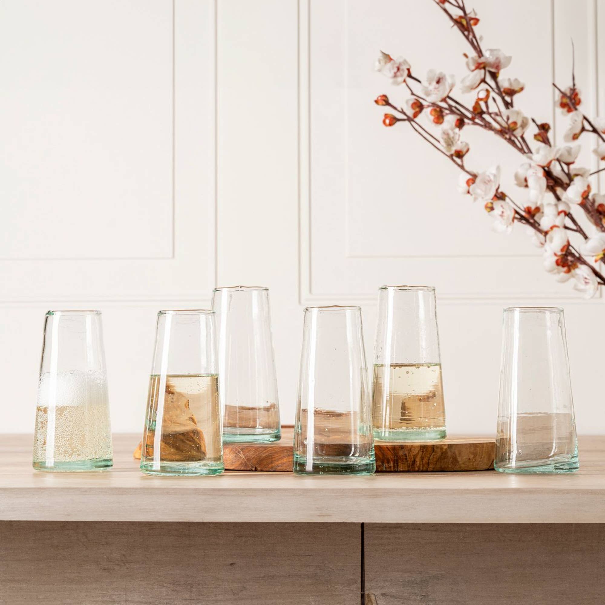 Handblown Moroccan Cone Champagne Glasses