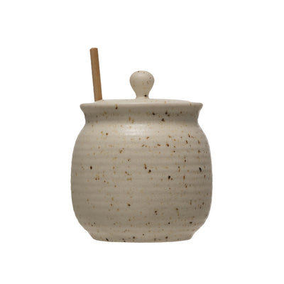 Honey Jar with Honey Dipper and Lid, Set of 2
