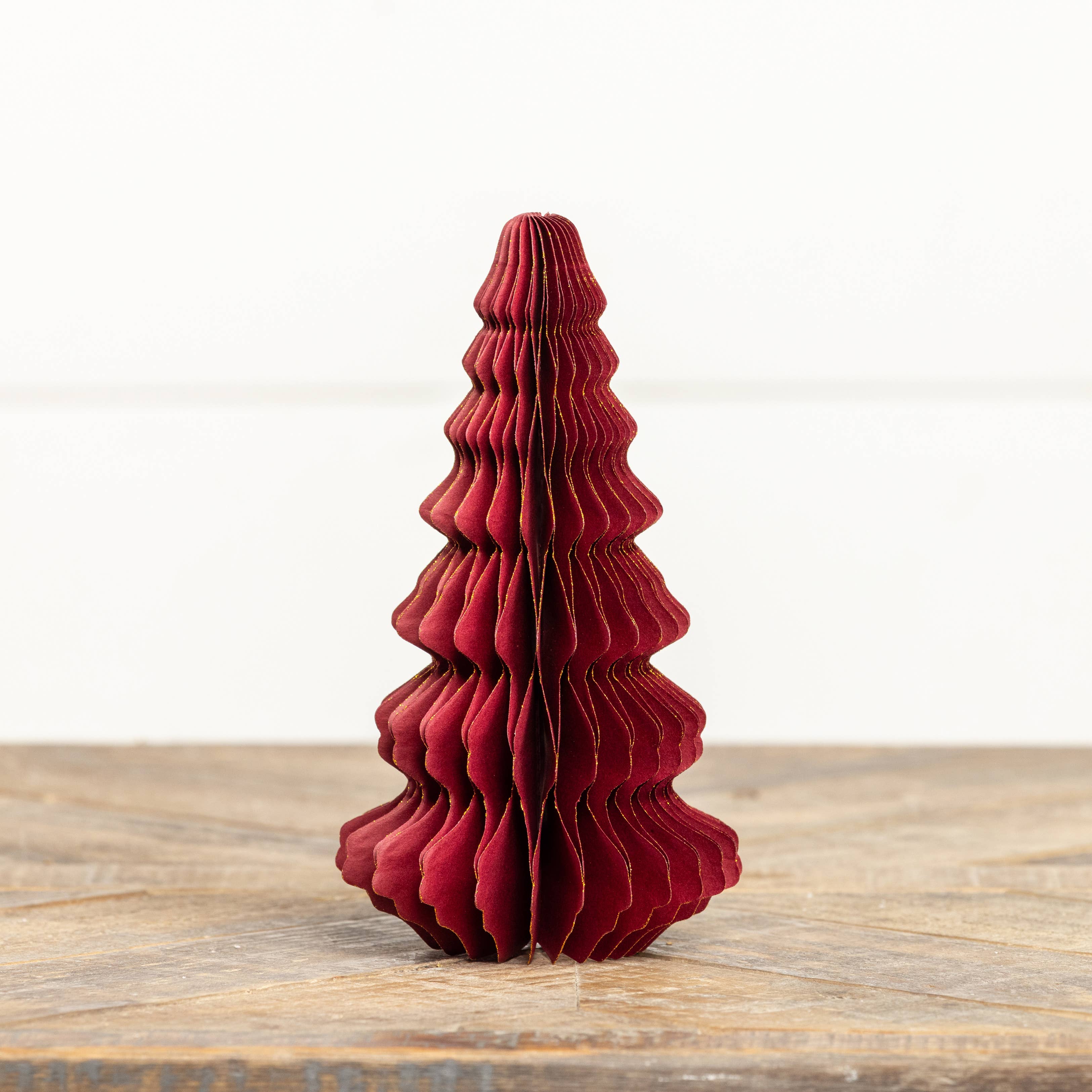 7" BURGUNDY W/ GOLD TRIM PAPER TREE