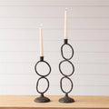 Rustic Ring Candle Holder (Set Of 02)