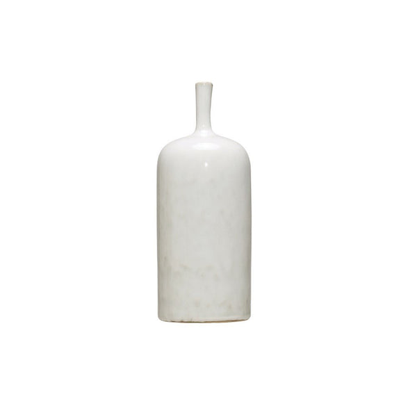 12.5" Cream Stoneware Vase - Mae It Be Home
