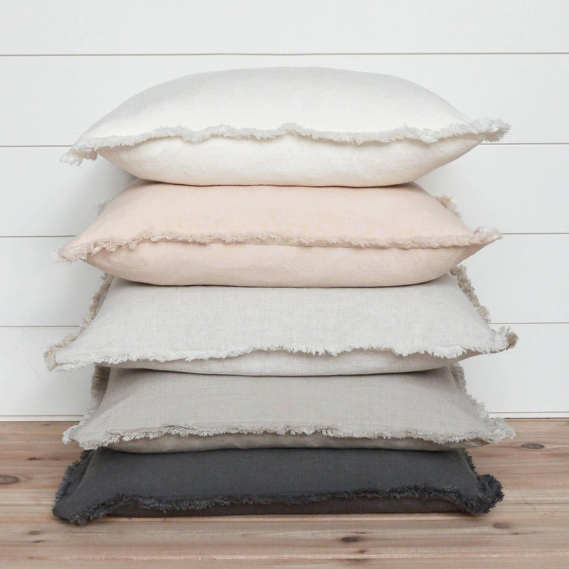 Gray Fringe Pillow with Insert - Mae It Be Home