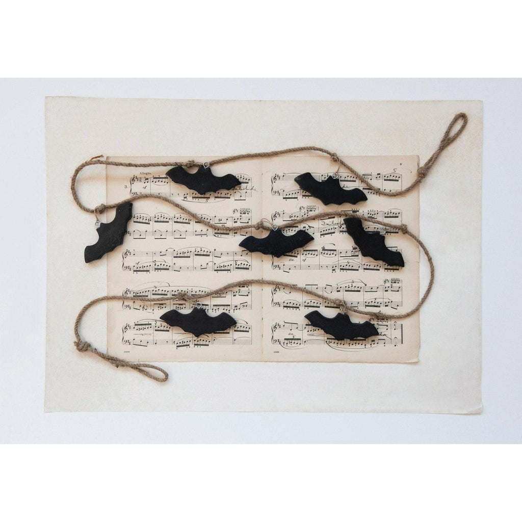 72" Mango Wood and Jute Rope Garland with Bats - Mae It Be Home