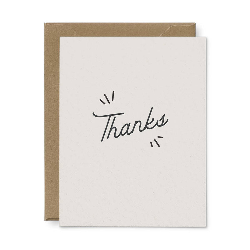 Thanks With Lines Greeting Card- Single - Mae It Be Home