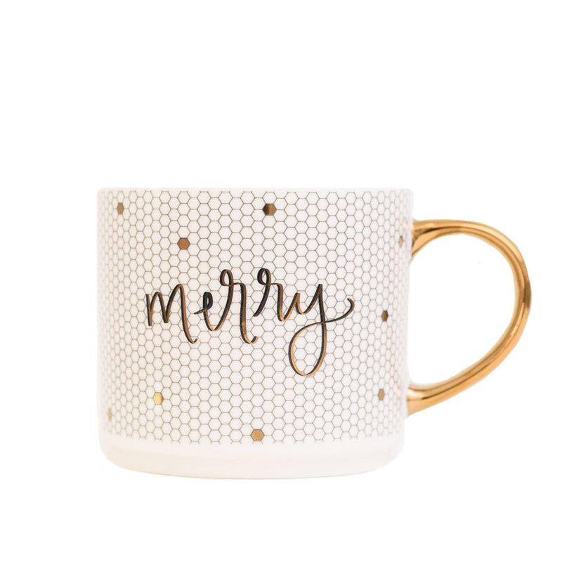 Merry Tile Coffee Mug - Christmas Home Decor & Gifts - Mae It Be Home